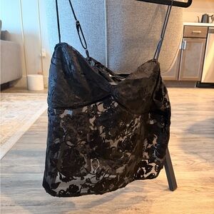 Abercrombie & Fitch Black Lace Tank Top